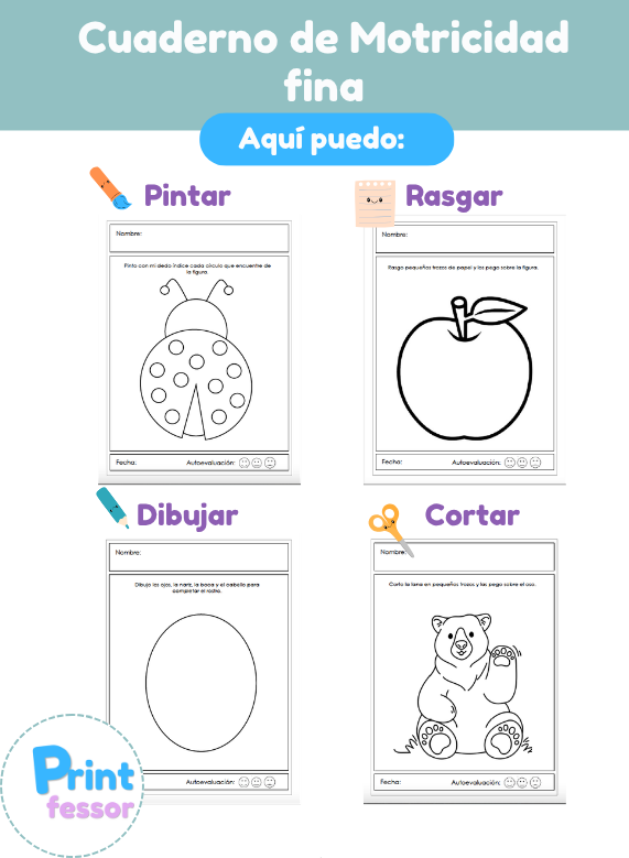 Cuaderno de Motricidad Fina con + de 70 Actividades para Aprender