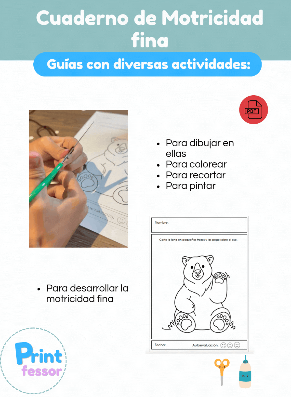 Cuaderno de Motricidad Fina con + de 70 Actividades para Aprender